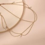 1 Pcs Premium Gold Head Chain Pearl Pendant Hair Piece Bead Gorgeous Hair Chain Elegant Head Piece Charming Wedding Prom Bridal Jewelry Accessories for Women.