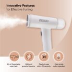 Usha Techne Direct 500, 1300Watt Garment Steamer for Powerful Vertical Steaming | Powerful Steam Output Upto 20gm/min | 80ml Water Tank Capacity | Light Weight & Portable | 2 Years Warranty | (White)