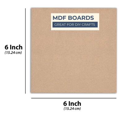 6 Piece 6 x 6 Inch MDF Boards for Art and Craft, Wood MDF Sheets for Craft Work, DIY MDF Cutouts