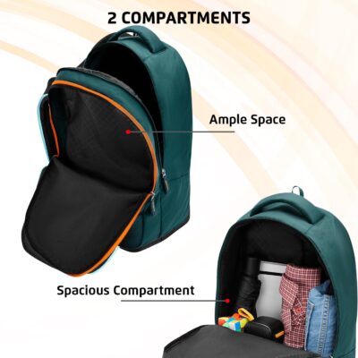 Safari Whirl 32L Casual Printed Backpack, 2 compartments, bottle holder, Front pocket, school bag for boys and girls, college bag, office bag, travel bag for men and women, Color- Dark Teal
