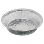 Disposable Aluminum Foil Round Container with lid 680ml, Baking Tray, Quick Pack Foil Containers 7inch for Food Storage, Oven Safe (Pack of 15)