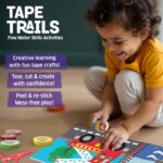 Tape Trails Art and Craft Kit for Kids – 30+ Mess-Free Tape and Sticker Art Projects, Fine Motor and Scissor Skills Activity Book, Birthday Gifts for Boys and Girls Ages 3 to 7 Years