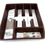 Ivarian - Joyo Kitchen Cutlery Organizer, Cutlery Tray, Modular Kitchen Organizer for Spoon, Fork, Knives, Hand Beater and More (Brown)