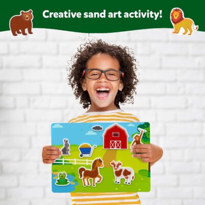 Sand Art Activity - Animals, Create & Stick 50+ Colorful Stickers, Creative Craft Kits & Supplies for Kids, Gifts for Girls & Boys Ages 4, 5, 6, 7, 8, 9, 10, Multicolor