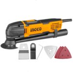 INGCO Oscillating Multi Tool, 300W, 6 Speed Control, 20000rpm, Angle Adjustment, Multi Oscillating DIY Tool Kit, Multi-Tool Kit with 8 pcs Accessories for Sanding, Grinding, Scratching, Polishing