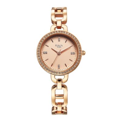 Titan Raga Showstopper 2.0 Quartz Rose Gold Dial Analog Watch for Women-95305Wm01