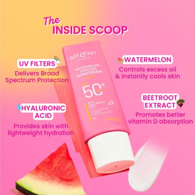 Dot & Key Vitamin C + E Face Sunscreen SPF 50 PA+++ | For Glowing Skin | 100% No White Cast