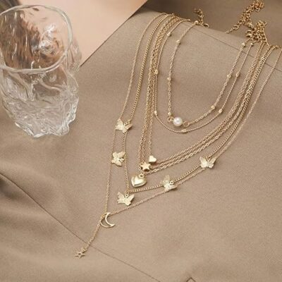 5-7 Pcs Combo Latest Stylish Western Necklace Set for Women Pendant Necklace Gifts for Girls