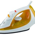 USHA SI 3816 Steam Iron 1600 W with Easy-Glide Non-Stick Soleplate, Powerful Steam Output, 280 Ml Water Tank (Yellow & White), 1600 Watts
