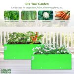HDPE UV Protected 260 GSM Square Shaped Green Color Plants Grow Bags Suitable for Terrace and Vegetable Gardening (Pack of 2, 24X18X9 INCH)