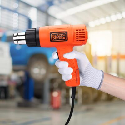 BLACK+DECKER Kx1800 Dual Temperature High Speed Heat Gun for Removing & Drying Paint Coats, Remelting Adhesives & Shrink Wrapping,1800 Watts Corded Electric (Orange Black)