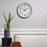 Titan Contemporary Wall Clock with Silent Sweep Technology - 30 Cm X 30 Cm (Medium)(Plastic) - Analog, Silver