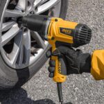 Ingco Impact Wrench, 550NM Electric Wrench, Fixed Square Aluminum Gear Box, Nut Bolt Opener Tool Machine With 6 Pcs Sockets, 1Pcs 125Mm Adaptor