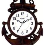 Analog 39 cm X 26 cm Wall Clock (Black, with Glass, Standard)