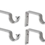 Z L Enterprises Stainless Steel Curtain Brackets – Silver, Pack of 4