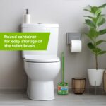 Scotch-Brite Round Toilet Brush with Holder | Durable & Easy Grip | Corner Cleaning | Green | Pack of 2