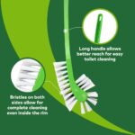 Scotch-Brite Double Sided Durable Plastic Toilet Brush with Nylon Bristles | Easy Grip & Corner Cleaning | Green | Pack of 1