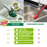 Scotch-Brite Plastic Kitchen Sink Brush (Silver) | Pack of 1 | Ergonomic Handle & Refillable Head