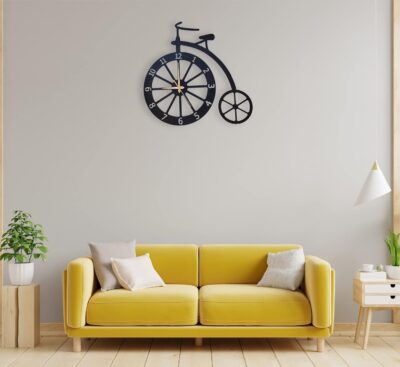 Cycle Wall Clock for Living Room Stylish Latest | Decorative Metal Clock – Stylish Fancy Wall Watch for Office, Bedroom, Hall, Kitchen | Latesy Big Size Modern Wall Decor for Home