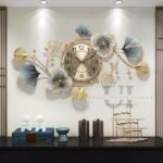 Metal Wall Clock Big Antique Decorative Home Interior Stylish Watch & Silent Machine Gold for Bedroom/Living Room- 70CM,Analog