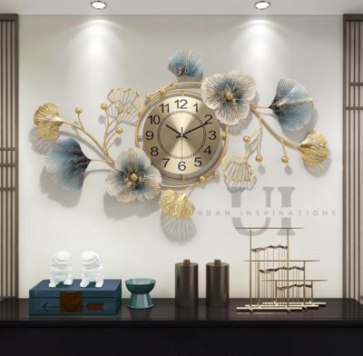Metal Wall Clock Big Antique Decorative Home Interior Stylish Watch & Silent Machine Gold for Bedroom/Living Room- 70CM,Analog