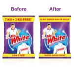 MR WHITE Detergent Powder | 10kg Super Saver Pack | Whiteness Boosters for Ultimate Whiteness | Safe on Colours | Suitable for Bucket & Top Load Washing Machines