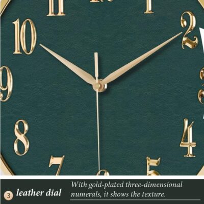 Classic Double Sided Industrial Wall Clock Outdoor Decor Antique Decor Office Wall Clock Silent Kitchen Wall Clock with 360 Degree Rotation (W5-Green)
