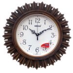 Aq 6197 Plastic Wooden Look Designer Wall Clock (32.5 X 32.5 X 4.8 Cm), Brown - Analog
