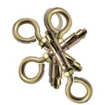 Pure Source India Brass Anchor Round Close Hook – 8mm Fasteners, Set of 8 (Gold)