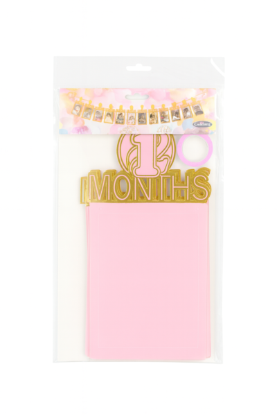 1st Month Celebration Banner | Pink & Gold Baby Milestone Decoration | Monthly Photo Banner