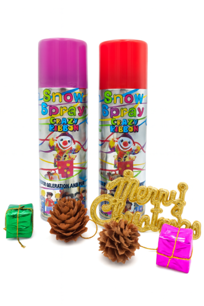 Snow Spray Crazy Ribbon | Party Fun Spray | Christmas & Celebration Decoration