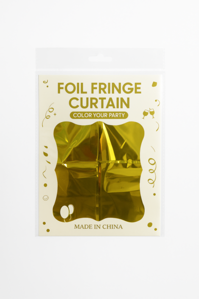 Gold Foil Fringe Curtain | Party Decoration Backdrop | Shiny Tinsel Wall Décor