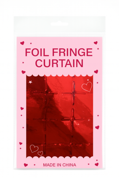 Red Foil Fringe Curtain | Party Decoration Backdrop | Shiny Tinsel Wall Décor