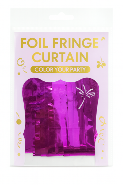Purple Foil Fringe Curtain | Party Decoration Backdrop | Shiny Tinsel Wall Décor