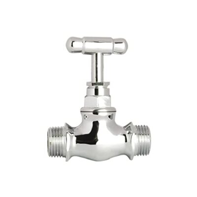 Viking Brass Stop Cock – Small | 15mm (1/2") Outer Thread | Polished CP Finish | Efficient Water Flow Control & Shut-Off Function