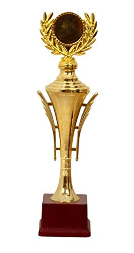 Be Win Golden Fiber Leaf Trophy – 12 Inch | Winner Award for Sports, Events & Functions