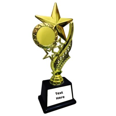 SAI Unique Gifts Customized Star Trophy with Plastic Base | Appreciation Award for School & Events