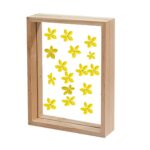 Desi Rang Wooden Rectangular Frame with Dry Yellow Flower (8x12 inch, Natural)