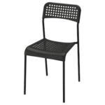 Ikea TSSP ADDE Alloy Steel Chair - Width: 39 cm/15 3/8", Depth: 47 cm/18 1/2" , Height: 77 cm /30 3/8" (Black)