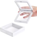 3D Floating Frame Display Box Pack of 4 – Transparent Film Jewelry & Coin Holder (Black)