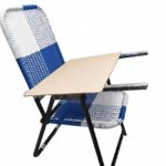 Lynette Portable Folding Iron Study Chair with Strong Handle & 6mm Laptop/Reading Pad | Durable & Lightweight Multicolour Chair | Ideal for Home, School & Outdoors