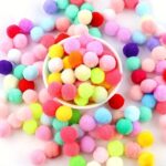 SEREBRUM 100 Pieces Mixed Color Felt Balls Pompom Ball Pom Pom for DIY Sewing Crafts Jewelry Making - Multicolor, Craft Pom-Pom Ball Big 2mm