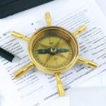 NORVILLE Antique Brass Ship Wheel Compass Paperweight