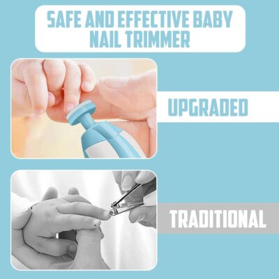 Electric Nail Cutter New Born 0-6 Months with LED Light | Infant Nail File | Toddler Nail Clipper | Kids Nail Trimmer | Newborn Baby Products | Safe Grooming Kit with 6 Filer Heads (Multi)