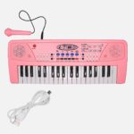 Braintastic Kids Piano Keyboard with Microphone, 37 Keys, 8 Rhythms, 8 Tones with 6 in-Built Demos & Song Recording Feature for Boys & Girls (Pink)