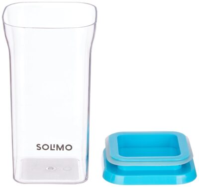 Amazon Brand - Solimo Plastic Storage Jar and Container Set I Air Tight & BPA Free Containers for Kitchen Storage Set I Grocery Kitchen Container Set I Multipurpose Jar, 1100 Ml Each, Set 4, Blue
