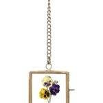 Spaziomaker Vintage Brass & Glass Hanging Photo Frame (2x2 Inch, Pack of 1)