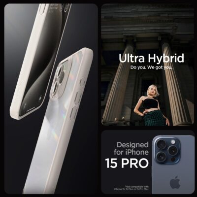 Spigen Ultra Hybrid Case for iPhone 15 Pro (Natural Titanium)