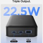 Spigen ArcPack 30000 mAh Power Bank | 22.5 W PD 3.0 Fast Charging | 3 Ports (2 Type-C + 1 USB-A) | Multi-Device Compatible | Black