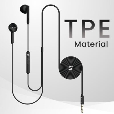 Portronics Conch Theta A in Ear 3.5mm Wired Earphones with In Line HD Mic, Powerful Audio, 14.2mm Dynamic Driver, Unique Earbuds Design, TPE Anti Tangle Wire,In line Controls,Wide Compatibility(Black)
